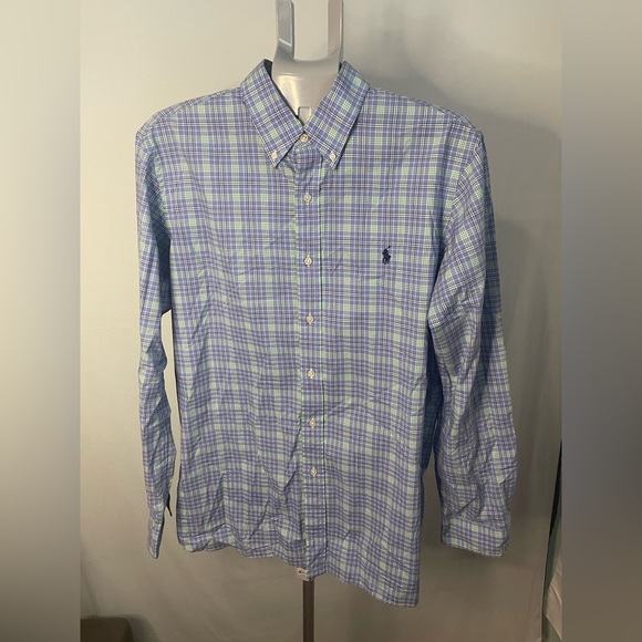 Ralph Lauren Men's Blue Plaid Shirt size large - Picture 1 of 7